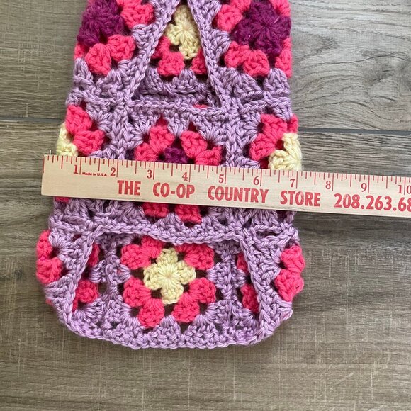 Dog Sweater Extra Small Pink Purple Yellow Crochet Handmade Chihuahua, Yorki - Picture 6 of 10